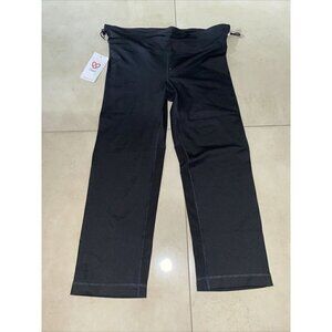 Gaya Crop Pants Women’s Size Large Black Logo Fitness Yoga Ladies